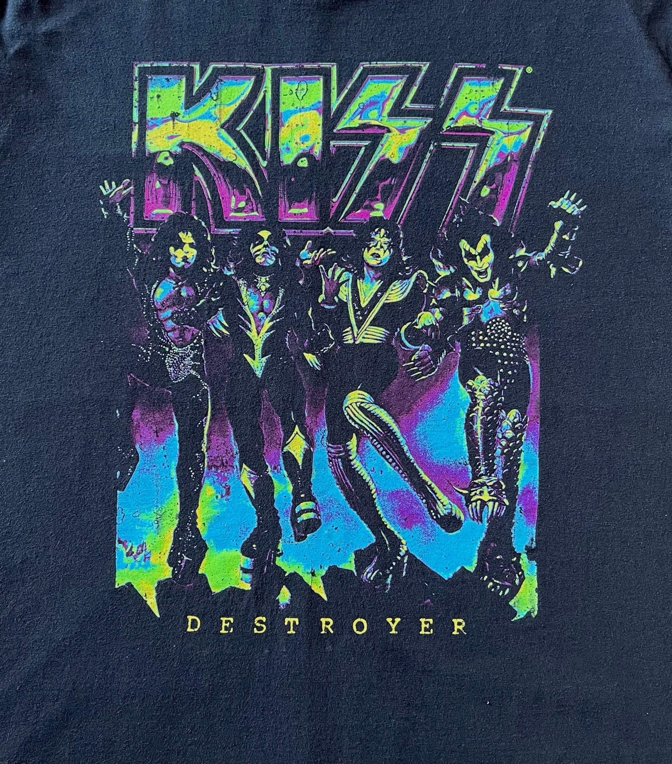 T-shirt Mad Engine Global - KISS | Destroyer | Néon / gros plan