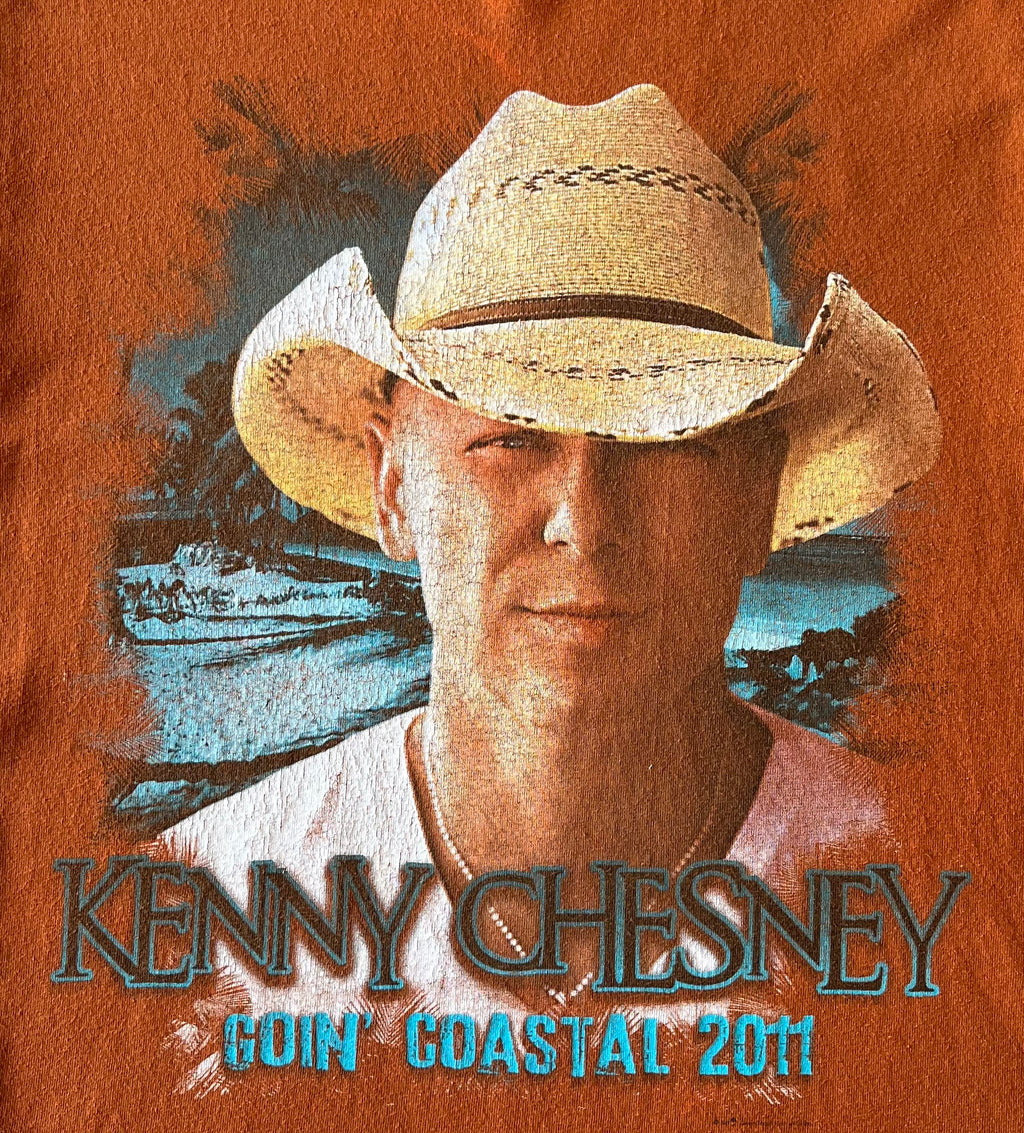 T-Shirt Gildan Ultra Cotton | Kenny Chesney | Coin' Coastal 2011 Tour | USA / imprimé gros plan