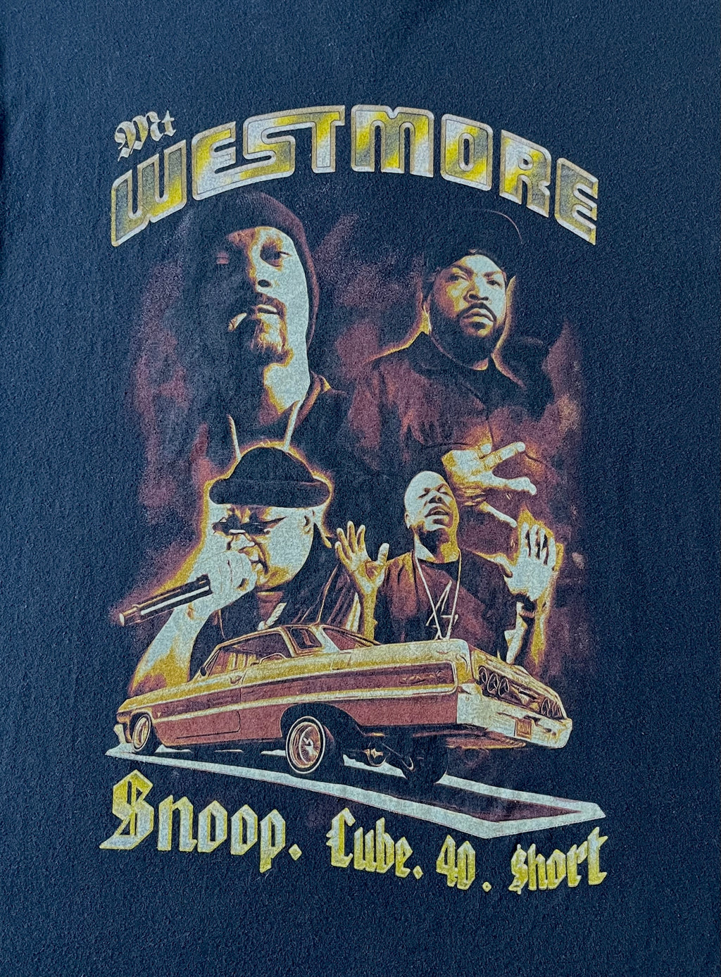 T-Shirt Mount Westmore - The West Coast Icons | Snoop Cube 40 $hort | Mexique / gros plan