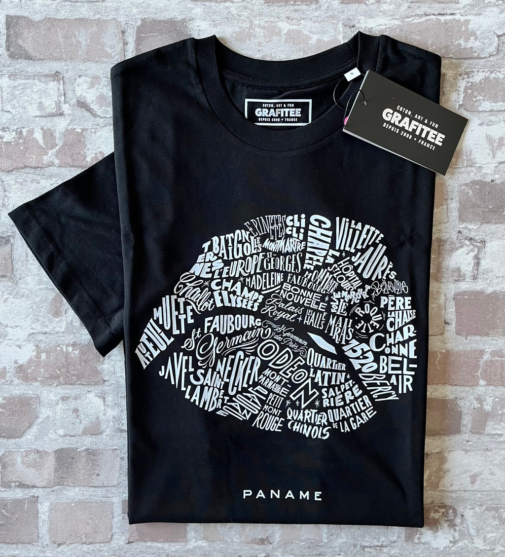 Tshirt Grafitee Quartiers de Paname à plat, plié 