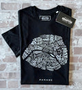 Tshirt Grafitee Quartiers de Paname à plat, plié 