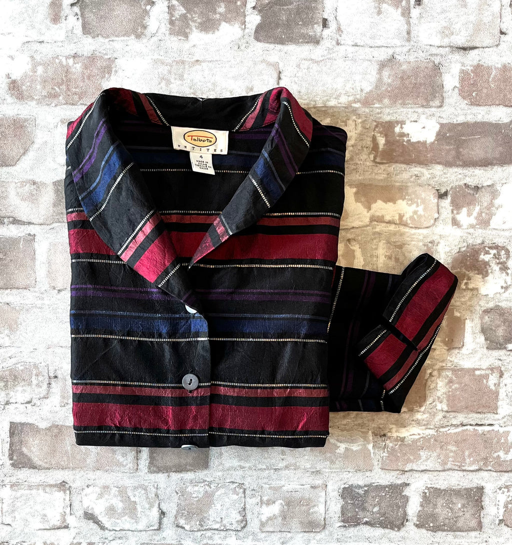 Veste - Chemise en Soie Sauvage Rayée | Talbots Vintage