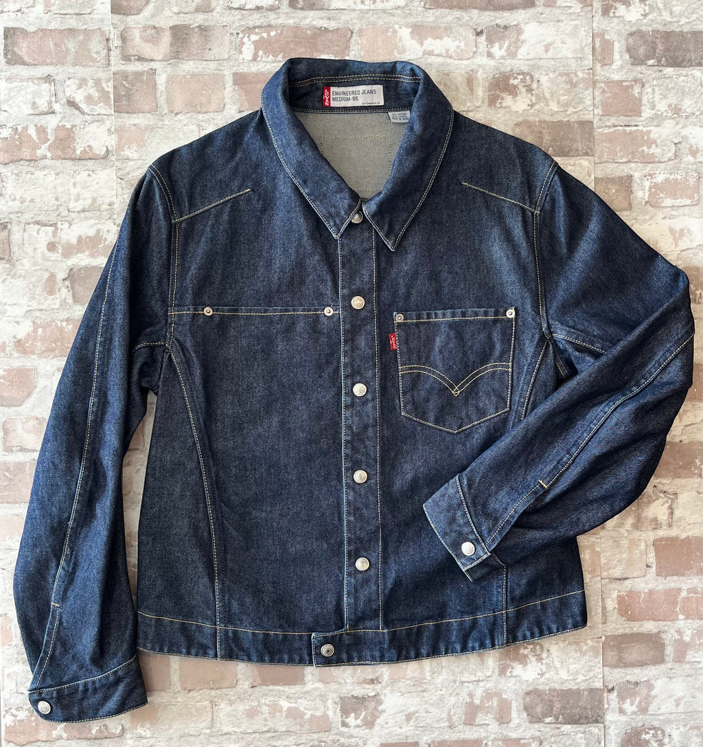 Veste en Jean Brut | Levi's Engineered Jeans - Coupe Courte Ajustée | Vintage 00s / à plat face