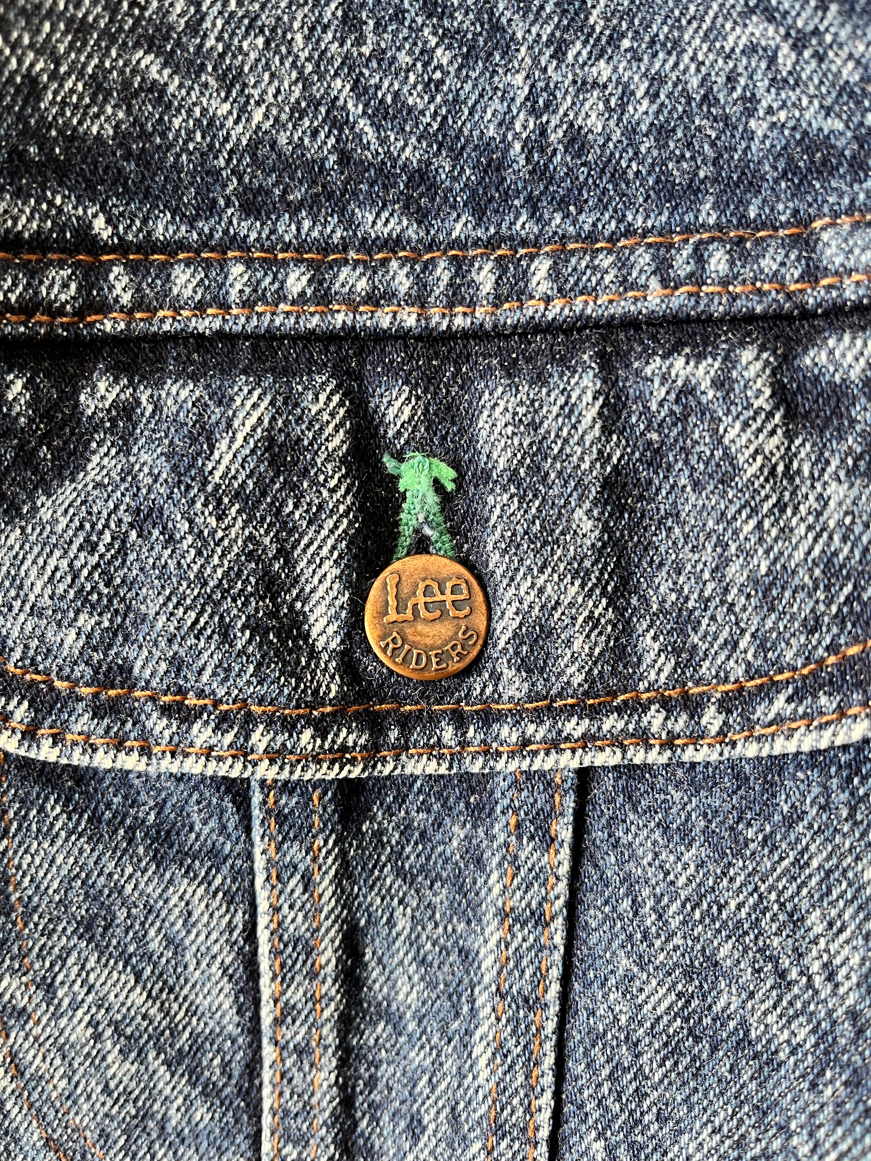 Veste en Jean Lee Rider Vintage | Édition "Easy Rider" | 80s-90s / bouton et surpiqure verte