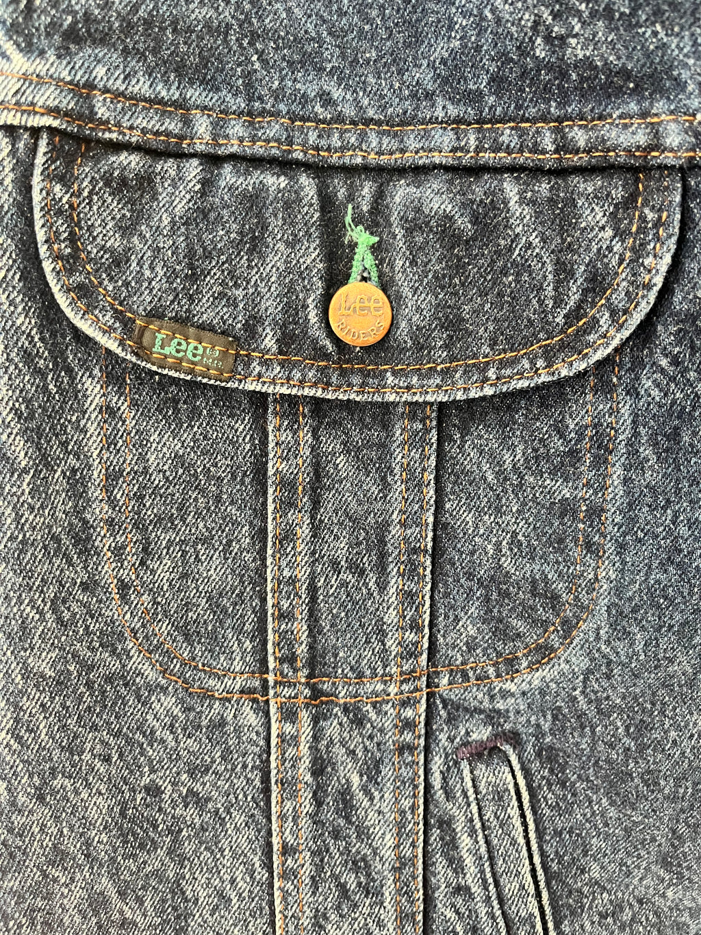 Veste en Jean Lee Rider Vintage | Édition "Easy Rider" | 80s-90s / détails poche avant et logo