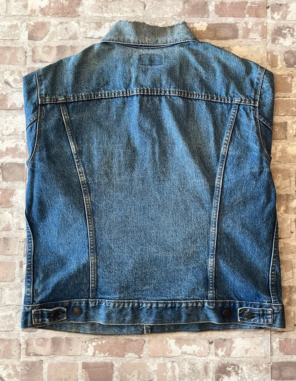 Veste en Jean Levi's 70505 Vintage | 80s | Trucker Jacket sans Poches | Rare | USA / de dos manches repliées