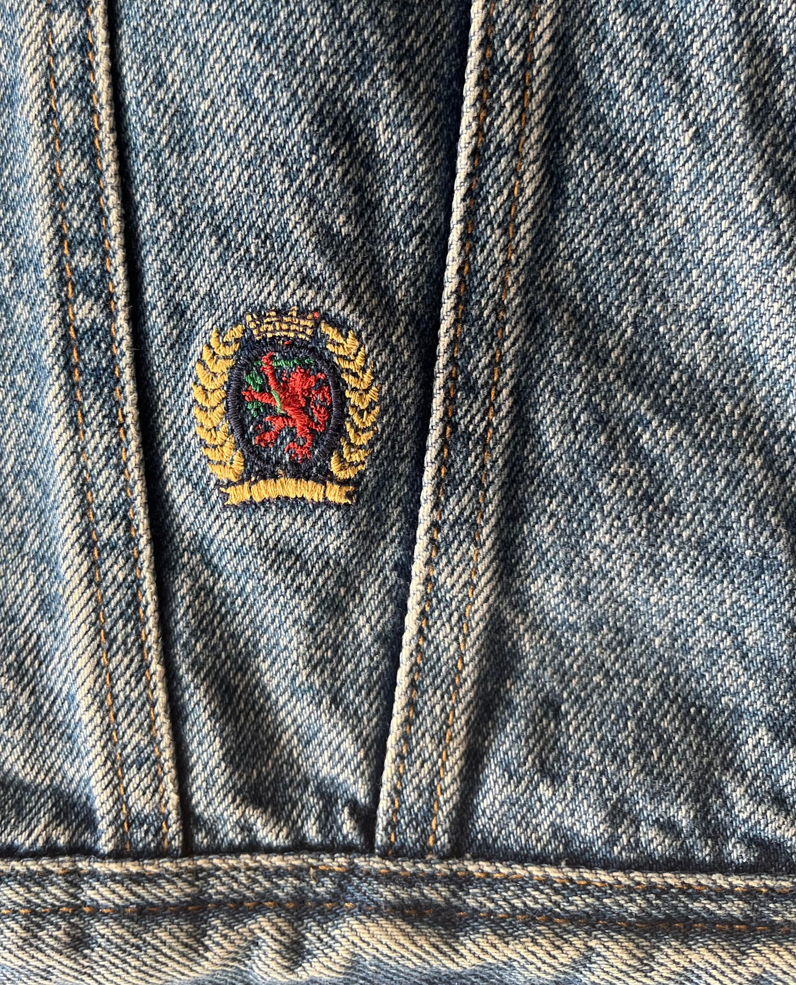 Veste en Jean Tommy Hilfiger Vintage | Sans manches | 90s / broderie blason