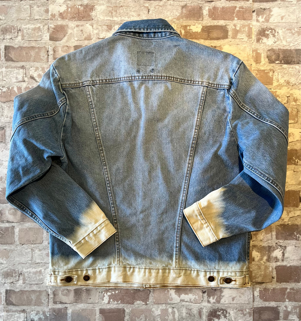 Veste en Jean Wrangler Vintage Customisée | Délavage Ombré Unique | 90s-00s / dos