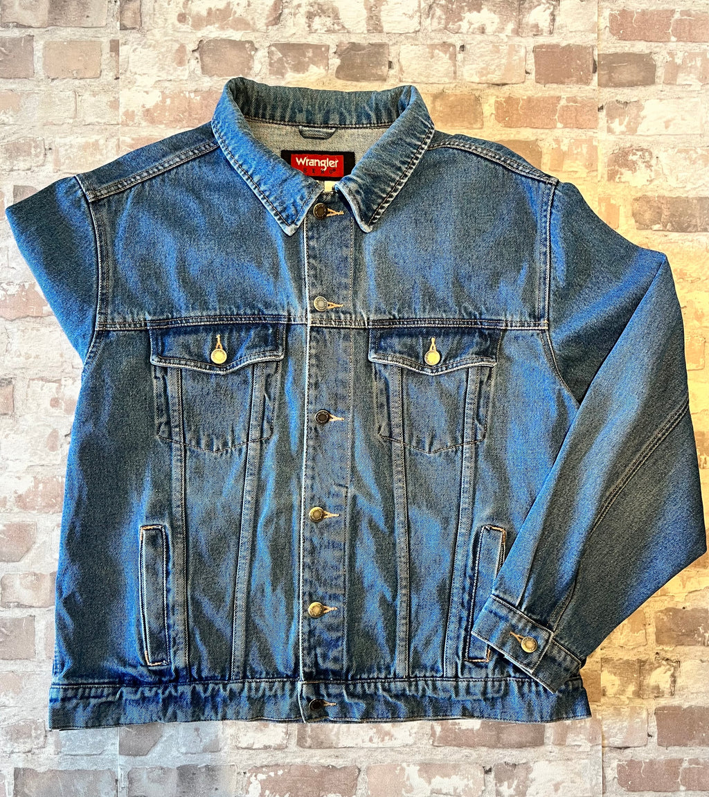 Veste en Jean Wrangler Hero Vintage | 90s-00s / à plat face avant manche repliée