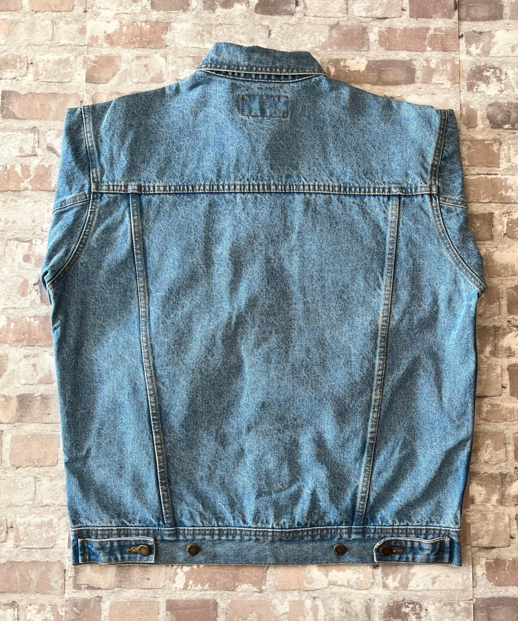Veste en Jean Wrangler Rugged Wear Vintage | Coupe Trucker | 90s-00s / de dos manches repliées