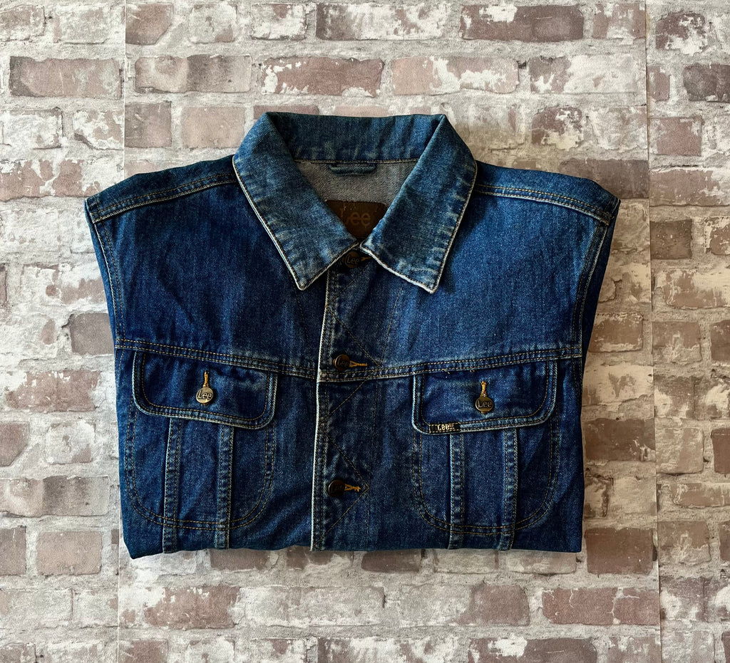 Veste en Jean Lee Vintage Customisée | Aigle Majestueux Peint Au Dos | 90s-00s